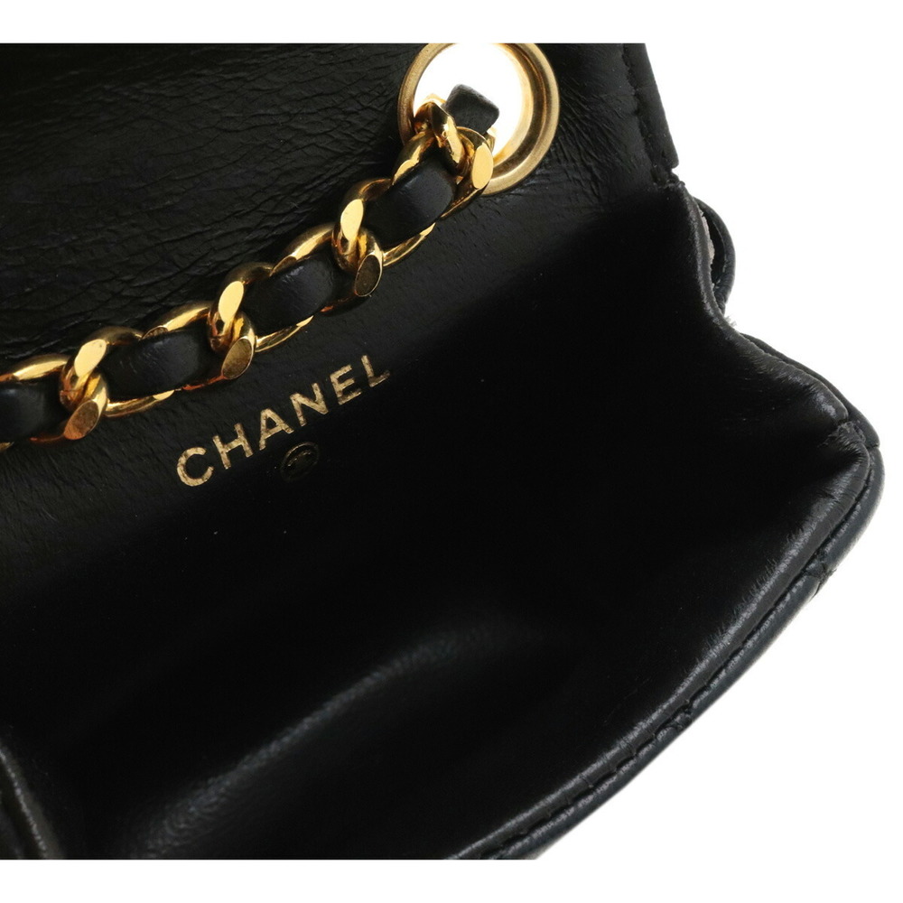 Chanel Matelasse Coco Mark Chain Bag Charm Leather Black Gold - Picture 5 of 8